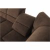 Santiago ágyazható ülőgarnitúra, barna szövet, jobbos 267x217x86/114 cm