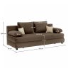 Cliv cappuccino/bézs szövet ágyazható kanapé ágyneműtartóval 206x90x73-85 cm