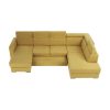 Marieta U sárga/barna ágyazható ülőgarnitúra ágyneműtartóval, jobbos 320x208-175x83-97 cm