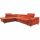 Legas kinyitható sarokülőgarnitúra, terrakotta Orinoco szövet, balos 272x219x68/85 cm