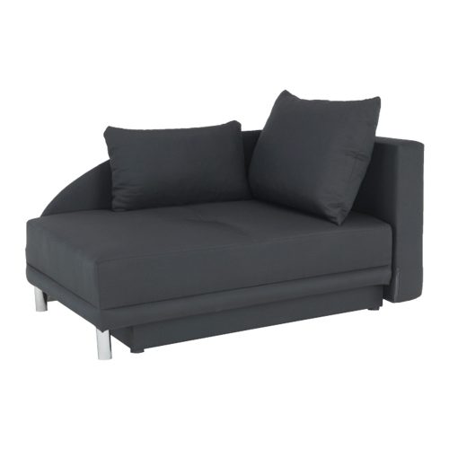 Laurel sötétszürke szövet ágyazható kanapé ágyneműtartóval, jobbos 149x90x80 cm