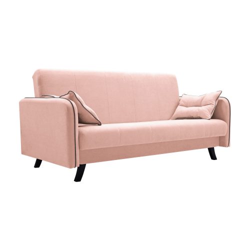 Primo púder rózsaszín ágyazható kanapé ágyneműtartóval 206x107x100 cm 
