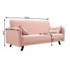 Primo púder rózsaszín ágyazható kanapé ágyneműtartóval 206x107x100 cm 