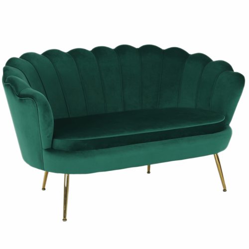 Noblin smaragd bársony kanapé 132x76x77 cm