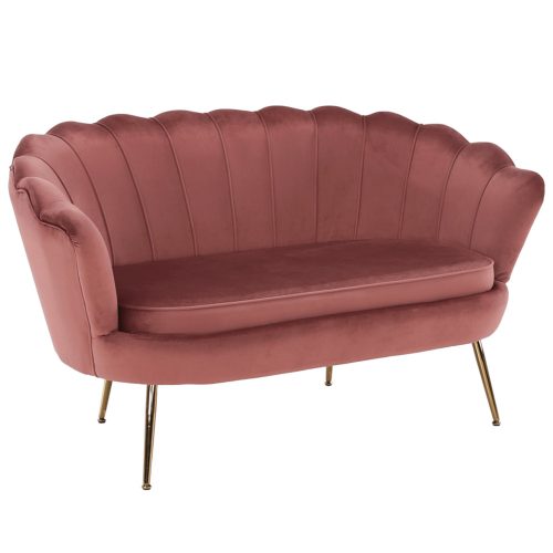 Noblin rózsaszín bársony kanapé 132x76x77 cm