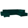 Lamora U smaragd szövet ágyazható U alakú ülőgarnitúra ágyneműtartóval, balos 329x220x79/97 cm