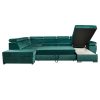 Lamora U smaragd szövet ágyazható U alakú ülőgarnitúra ágyneműtartóval, jobbos 329x220x79/97 cm