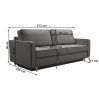 Bernia szürke-fekete szövet ágyazható kanapé ágyneműtartóval 213x100x90 cm