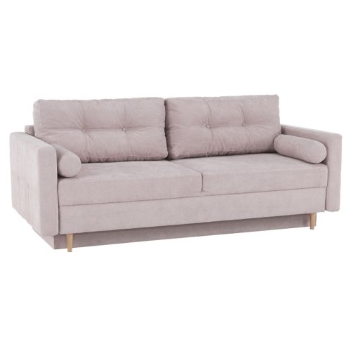 Aurelia ágyazható rózsaszín szövet kanapé ágyneműtartóval 216x100x93 cm