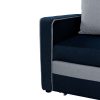 Dada világoskék/kék szövet ágyazható kanapé ágyneműtartóval  153x93x90 cm