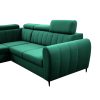 Korio L ágyazható ülőgarnitúra, smaragd, balos 262x175x91/103 cm