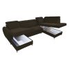 Korio U ágyazható barna szövet kanapé ágyneműtartóval, balos 355x200/175x103 cm