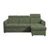 Alechandro B Roh ágyazható ülőgarnitúra, zöld szövet, 220x140x84/97 cm