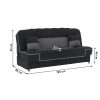 Persi sötétszürke szövet ágyazható kanapé ágyneműtartóval 195x88x95 cm