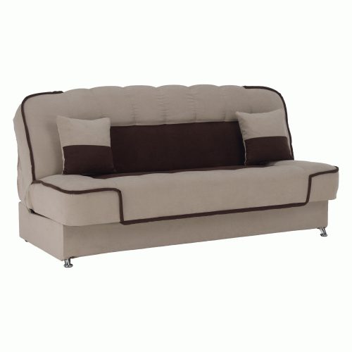 Persi ágyazható bézs/barna szövet kanapé 195x88x95 cm