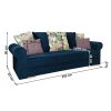 Smoky ágyazható kanapé kék szövet 255x93x90 cm