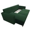 Bleky Roh ágyazható ülőgarnitúra, zöld bársony, balos 235x145x90 cm