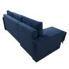 Bleky Roh ágyazható ülőgarnitúra, kék bársony, balos 235x145x90 cm