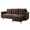 Bleky Roh ágyazható ülőgarnitúra, barna bársony, jobbos 235x145x90 cm
