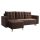 Bleky Roh ágyazható ülőgarnitúra, barna bársony, balos 235x145x90 cm