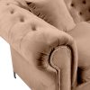 Chesterfield ágyazható világosbarna bársony kanapé 185x88x73 cm