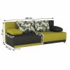 Spiker szürke-zöld mintás ágyazható kanapé ágyneműtartóval 206x91x77 cm 